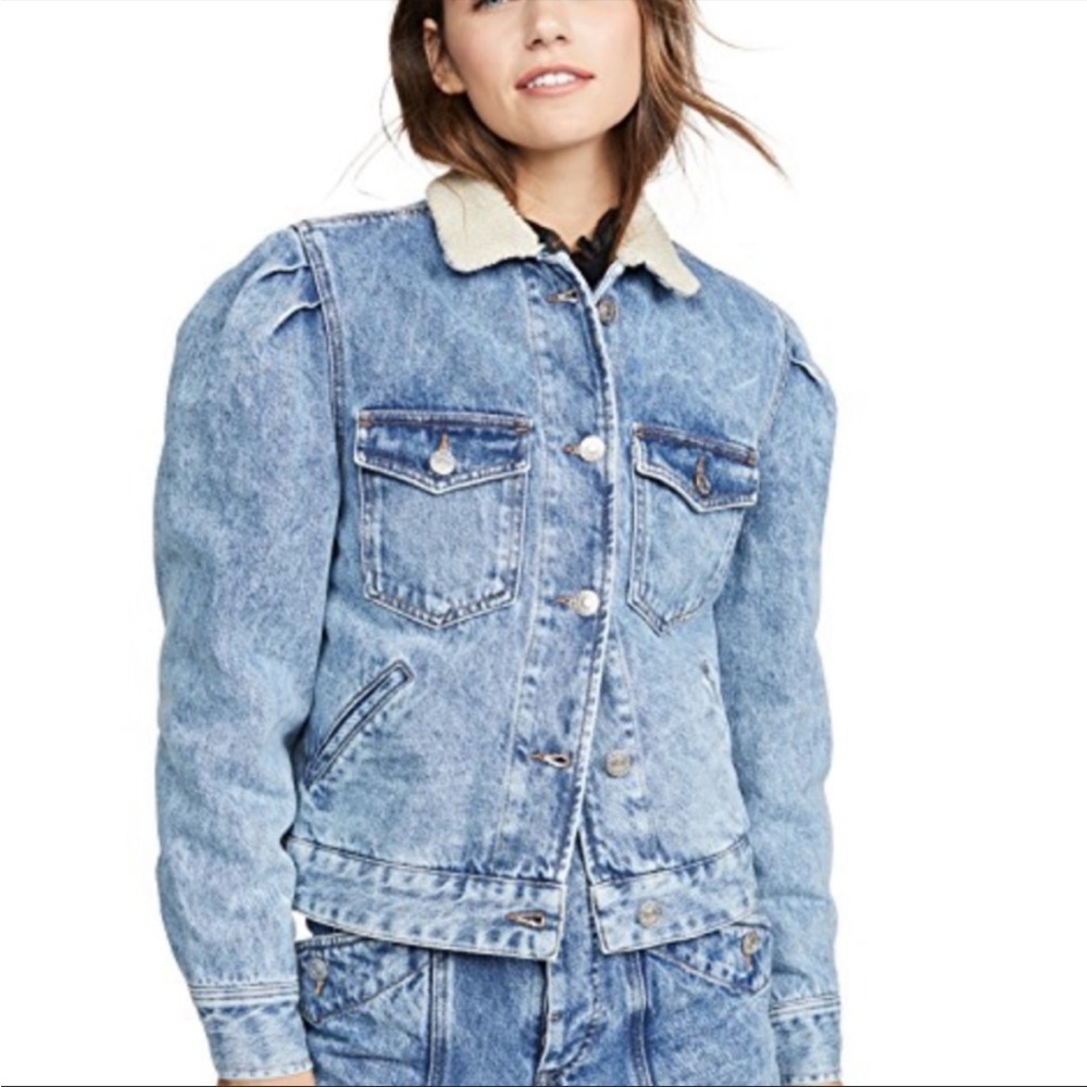 Isabel Marant Etoile Shearling Denim Jacket. Size 34.